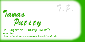 tamas putity business card